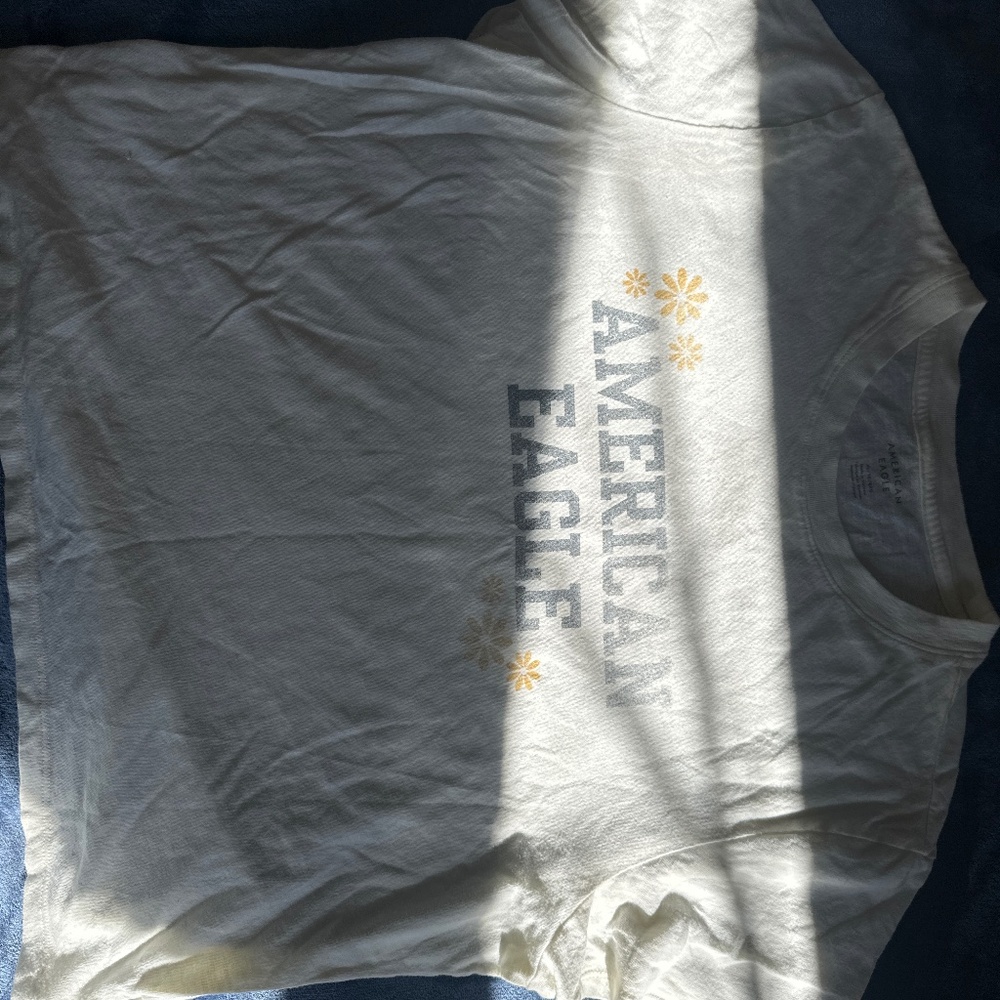 White/beige AE branded crop top- Worn once